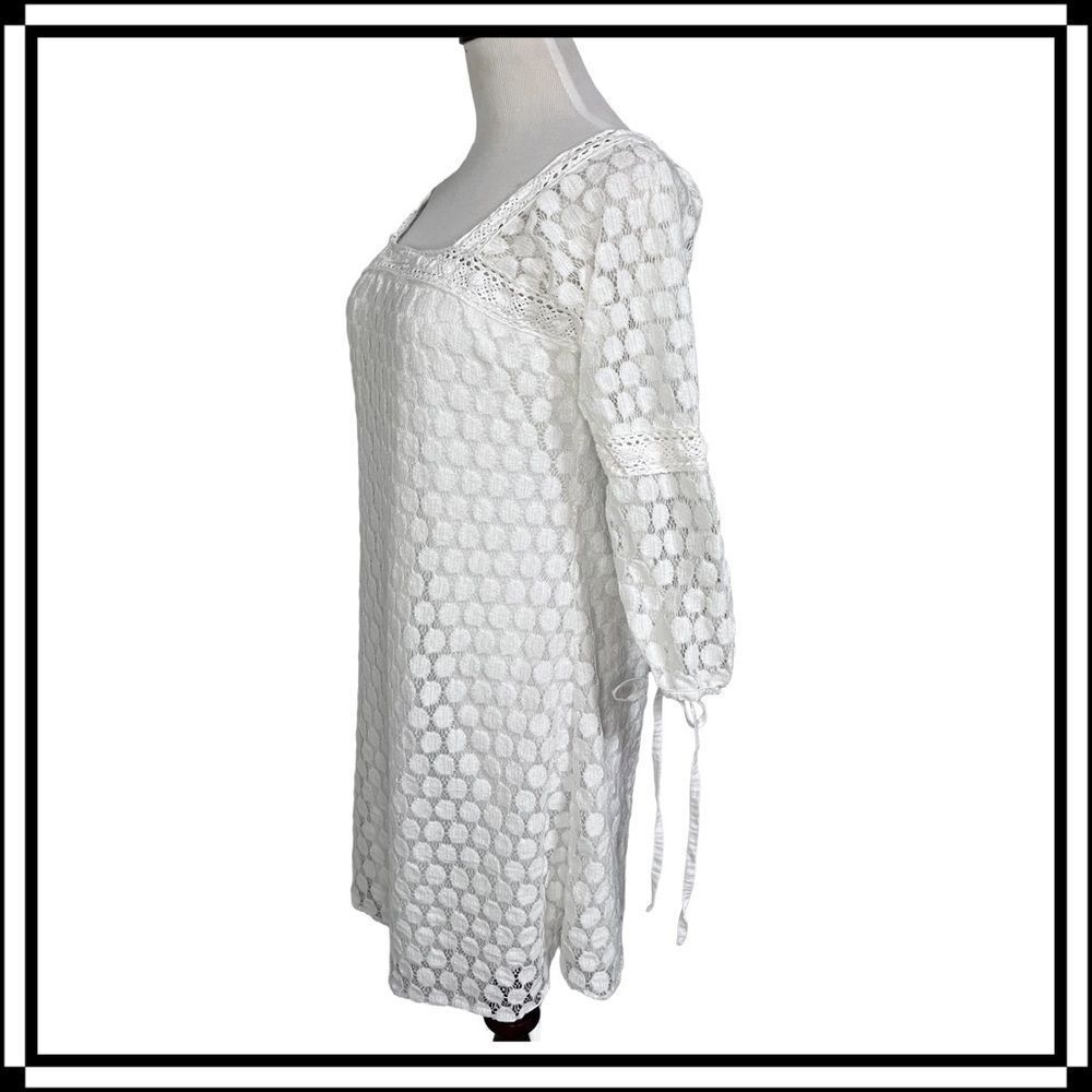 Super Cute, Flirty, Boho White Dress, Size Medium - Picture 5 of 5